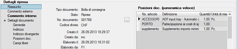 documento di destinazione il documento evidenziato viene scartato A causa dei diversi tipi di documento di destinazione e eventuali notifiche in fase di elaborazione è possibile riprendere un solo