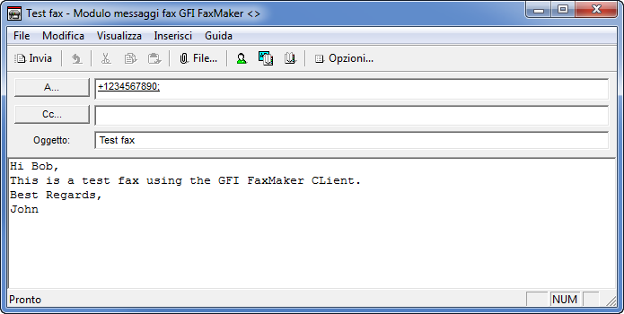 6 Utilizzo del Modulo messaggio fax di GFI FaxMaker Il modulo messaggio fax di GFI FaxMaker fornisce una serie di opzioni per l invio di fax.