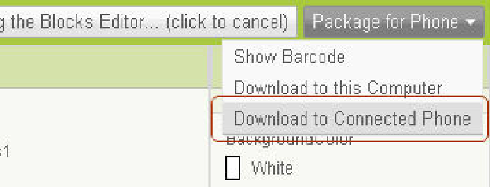 1.4.4.4.1 Installazione Wi-Fi Per l'installazione via Wi-Fi si deve semplicemente andare nella finestra design sull'opzione Package for phone,