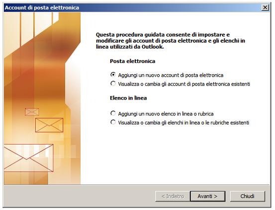 Configurazione su Outlook 2003 1- Scegliere il menù Strumenti, quindi fare click Account di
