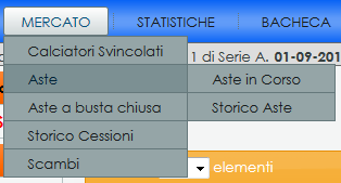 Figura 60 - Storico Buste Si potranno visualizzare tutte le buste consegnate per ogni sessione dai fantallenatori. In grassetto i calciatori assegnati alla squadra.