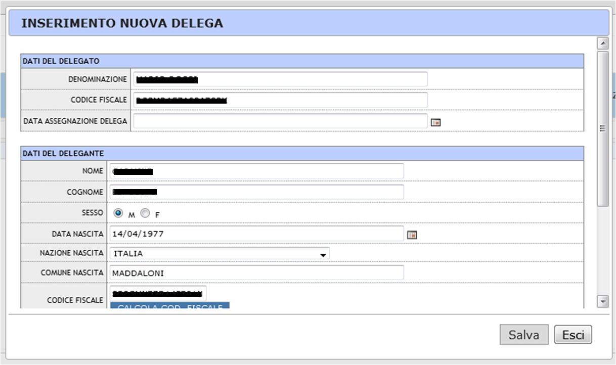 L intero processo avverrà per vie cartacee ad eccezione della presa in carico da parte del delegato che avverrà mediante apposito modulo on-line.