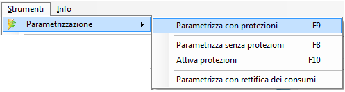 3.10 Parametrizzazione In questa fase è OBBLIGATORIO l inserimento della password di protezione del sistema che è necessario inserire nella scheda Ripartitori all interno della parte riservata alla