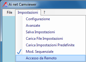 salvataggio impostazioni programma Ai net Camviewer permette di salvare tutte le impostazioni in un singolo file.