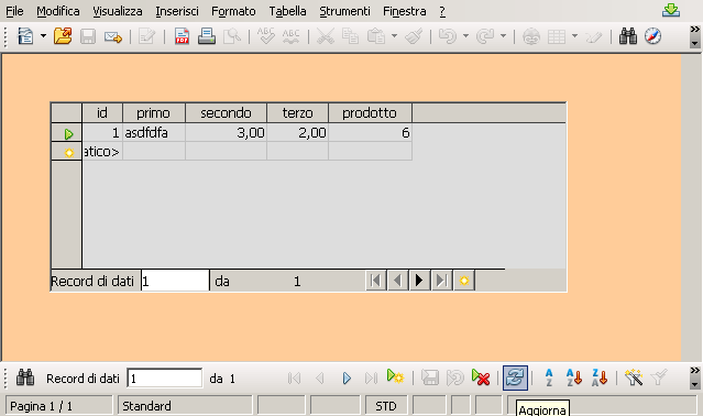 Come fare calcoli tramite query Riprendiamo come esempio la tabella prova del file test.