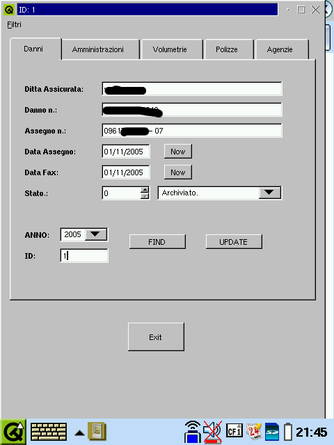 Interfaccia al DB Interfaccia in Python e QT sullo Zaurus Sharp 6000 SL;