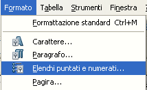 Elenchi Elenchi Tipi di elenchi Elenco Vini Puntati Elenco Vini: Albana Pignoletto Pinot Trebbiano Numerati Elenco Vini: 1. Albana 2. Pignoletto 3. Pinot 4. Trebbiano Strutturati Elenco Vini: 1.