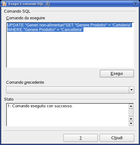 AM5 Database livello avanzato 21 Figura 5.20 Comando diretto SQL AM5.3.1.2 Creare, eseguire una ricerca per aggiungere record in una tabella.