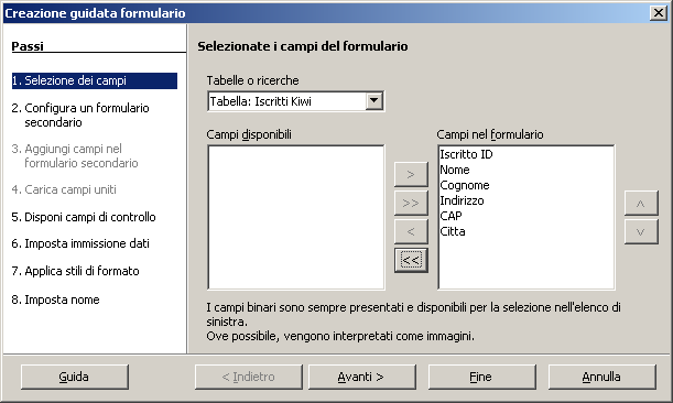 AM5 Database livello avanzato 41 Riferimento al Sample Test AM5.1 Domanda n.14 Viene richiesto di impostare per il formulario Pivot l ordine di selezione dei campi, mediante tabulazione.