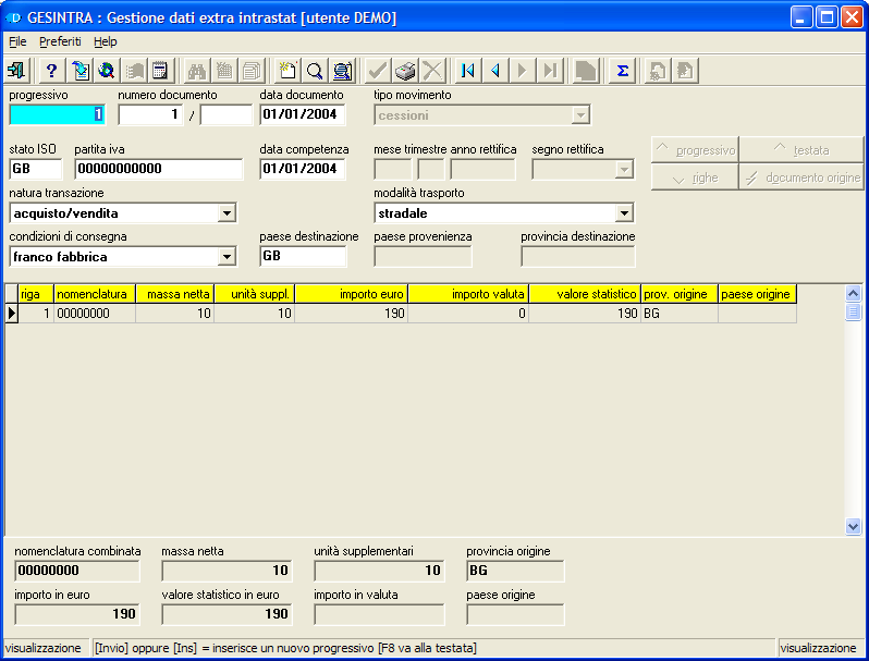 Intrastat La gestione Intrastat permette di produrre i supporti magnetici richiesti dagli uffici doganali per le vendite e gli acquisti di merce dai paesi CEE.