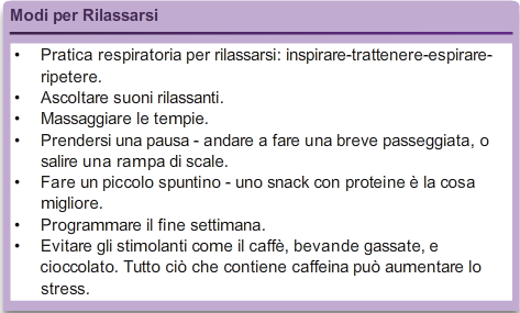 11.1.3.1 Tecniche di Gestione dello Stress e del Tempo Ergonomia della Postazione di Lavoro Assicurarsi che la propria postazione di lavoro funzioni correttamente.