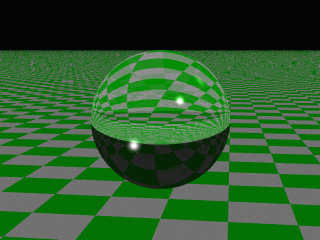 Fig. 126-Luce ambiente e luce diffusa al valore di 0.3 Ora, la sfera sembra quasi piatta.