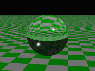 Fig. 129-La parola chiave metallic Vediamo che il punto luminoso sulla sfera ha più il colore della superficie che quello della sorgente luminosa. Questo dà alla superficie un aspetto più metallico.