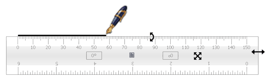 3. Utilizzo dello strumento Righello Il righello di ActivInspire può essere utilizzato come un righello virtuale per dare un tono più tradizionale alla lezione.