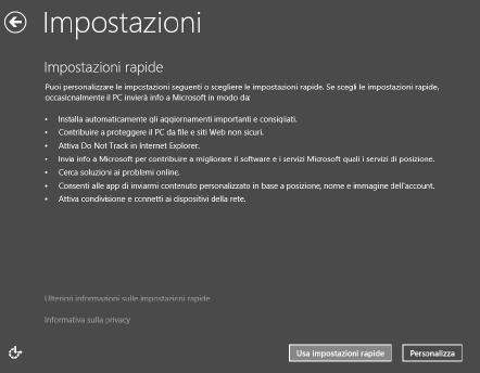 14 Parte I: Fare la conoscenza con Windows 8 Microsoft, selezionatela. Comparirà una schermata che riepiloga le differenze esistenti fra un account Microsoft e un account locale.