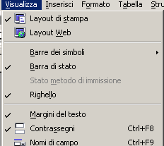 Ogni menù ha, a sua volta delle opzioni al suo interno, vedi il primo disegno e accanto ad alcune di esse ci sono le combinazioni dei tasti che devi premere se vuoi lavorare da tastiera, ad esempio