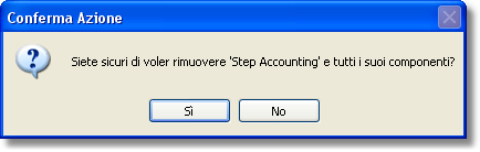 1.10 34 Rimozione di STEP Accounting Per procedere alla rimozione di STEP Accounting occorre selezionare dal meno AVVIO (Start) / PROGRAMMI / THESMA la