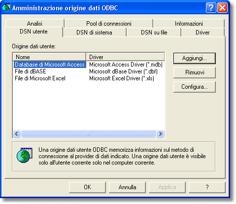 1.14 40 Nota su configurazione di ODBC Per collegare Step (dalla maschera di primo avvio o dalla maschera di definizione connessione) ad un database che risiede su un motore MSDE installato in un PC