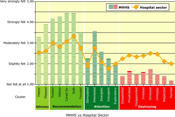 31 Leading Thoughts How Emotions Drive a Customer Experience Example of an Emotional Signature Memorial Hermann Hospital System, Figure 2, right ness start to link together.