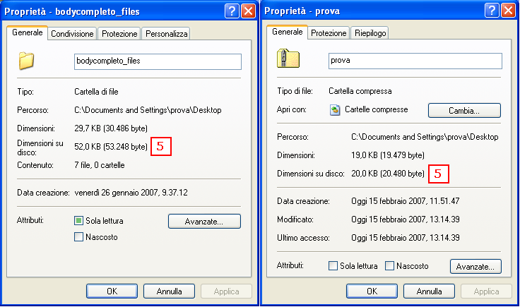 L'installazione di un programma di compressione diverso determina l'eliminazione della voce Cartella compressa dal menu di scelta rapida e la sua sostituzione con l'icona del nuovo programma di