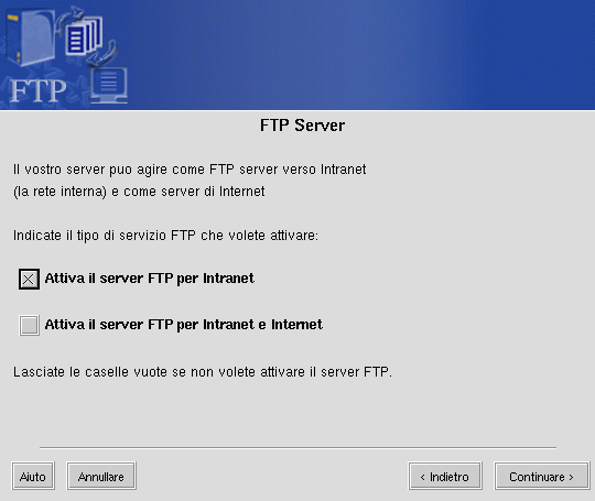 Capitolo 15. Gli assistenti per la configurazione di una LAN Figura 15-20. Da dove dovrà essere accessibile il vostro server web? 15.10.