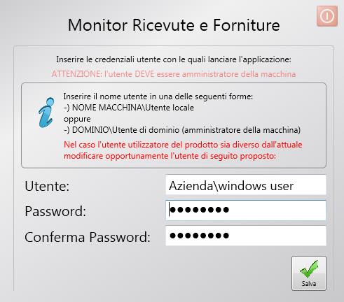 net Quando richiesto inserire username e password di windows utilizzati per loggarsi sul pc da