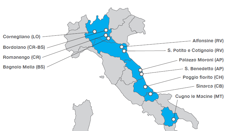 Lo sviluppo di nuovi campi di stoccaggio (figura 5) è incentrato su 2 aree principali, una delle quali è la dorsale medio-alto adriatica, area di rilevante presenza di tratti della rete SGI.