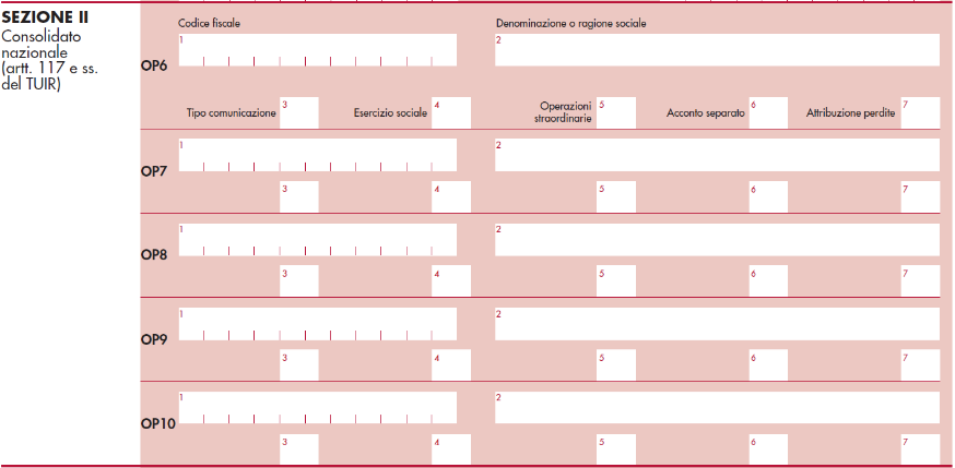 Le novità della modulistica 46 QUADRO OP È stato introdotto il quadro OP