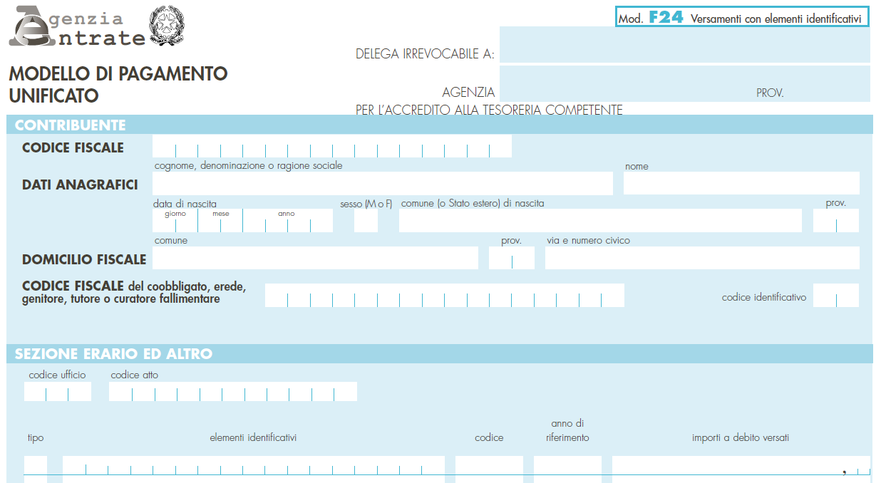 Al fine di consentire la corretta identificazione del soggetto controparte del contratto nel modello F24 ELIDE, l Amministrazione finanziaria ha istituito il codice identificativo 63 denominato