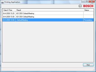 Suite del software per conferenze Bosch Suite del software per conferenze generale Bosch it 11 1.4 Applicazione di stampa L'applicazione di stampa consente di stampare i risultati della votazione.