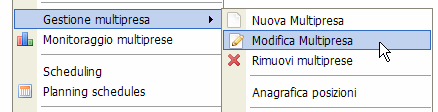 Modifica Multipresa Figura 9 Modifica multipresa Per accedere alla maschera di modifica, individuare la multipresa intelligente sulla quale eseguire le modifiche attivando il check di selezione(rif.