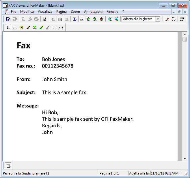 5 Visualizzatore fax di GFI FaxMaker Visualizzatore fax di GFI FaxMaker consente la gestione di file fax (estensione *.