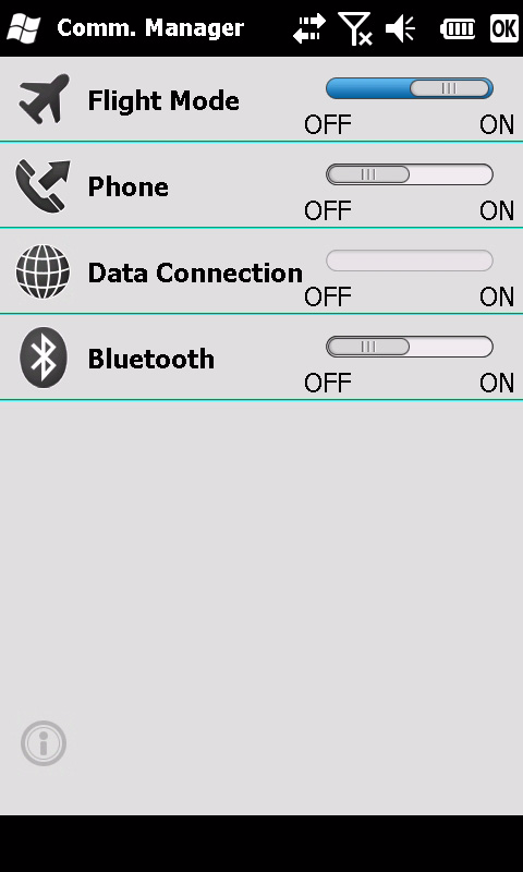 2. Toccare Modalità Aereo ATTIVA per disattivare tutte le funzioni di connessione telefonica, Bluetooth e dati.