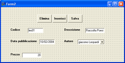 Questo componente congiunge due tabelle diverse, visualizza la tabella degli autori che ha in comune alla tabella dei libri i campi Autori.ID e Libri. Autore_ID.