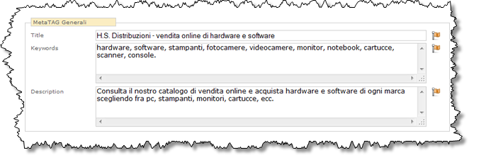 Amministrazione del sito - Configurazione 43 Mostra descr aggiuntiva/mostra scheda tecnica/mostra attributi/mostra immagine I quattro campi indicati consentono di attivare/disattivare informazioni