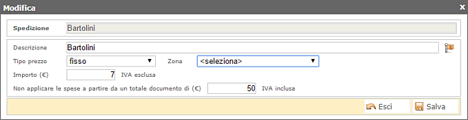 Amministrazione del sito - Tabelle 83 Nuovo, cliccando sulla riga relativa alla spesa da modificare o cliccando sul pulsante di duplicazione di cui abbiamo accennato in precedenza - Inserimento &