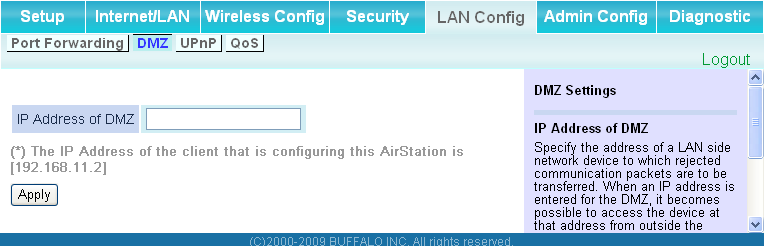 Parametro Protocol (Protocollo) LAN Side IP Address (Indirizzo IP lato LAN) LAN Side Port (Porta lato LAN) Port Forwarding Registration Information (Informazioni registrazione inoltro porta)