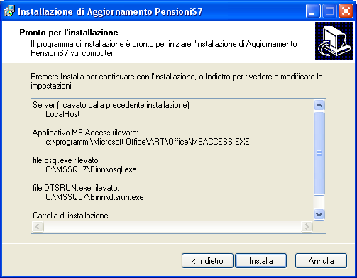 5. Il percorso indicato si riferisce alla installazione standard. Se difforme modificare il percorso proposto. 6.