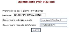 annullamento della prenotazione (immagine destra) E' consigliabile selezionare la modalità di comunicazione via e-mail; Scuolanet manderà una e-mail automatica con la notifica di annullamento al