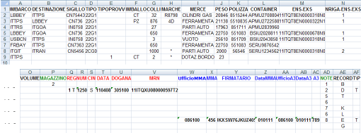 viene data facoltà di definire l'unità di misura dei pesi (chilogrammi o tonnellate), se diversi da KGM verrà effettuata equivalenza a KGM. (A)ccoda: riporta nel ns m.