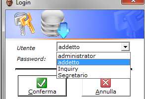 cancella uno dei due moduli in fase di esecuzione potrebbero mancare dei componenti indispensabili 4 - Terminata la fase di installazione si apre il programma con: Utente = addetto con psw = a Utente