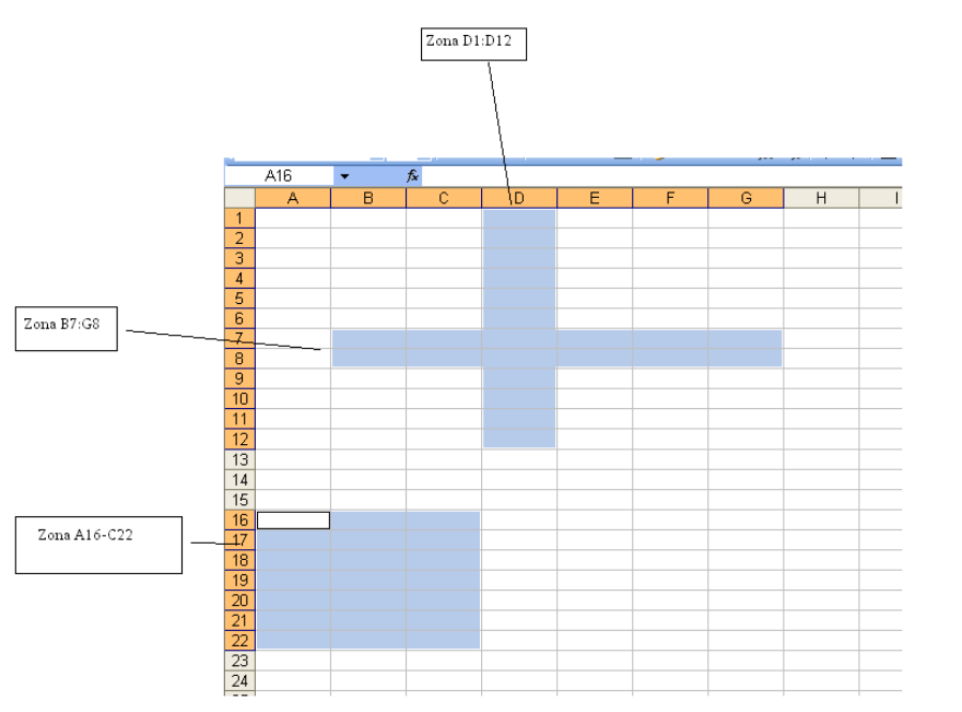 La Zona Excel Un intervallo di celle è un blocco rettangolare di celle adiacenti individuato da una cella che ne definisce l angolo superiore sinistro ed una cella che ne definisce l angolo inferiore
