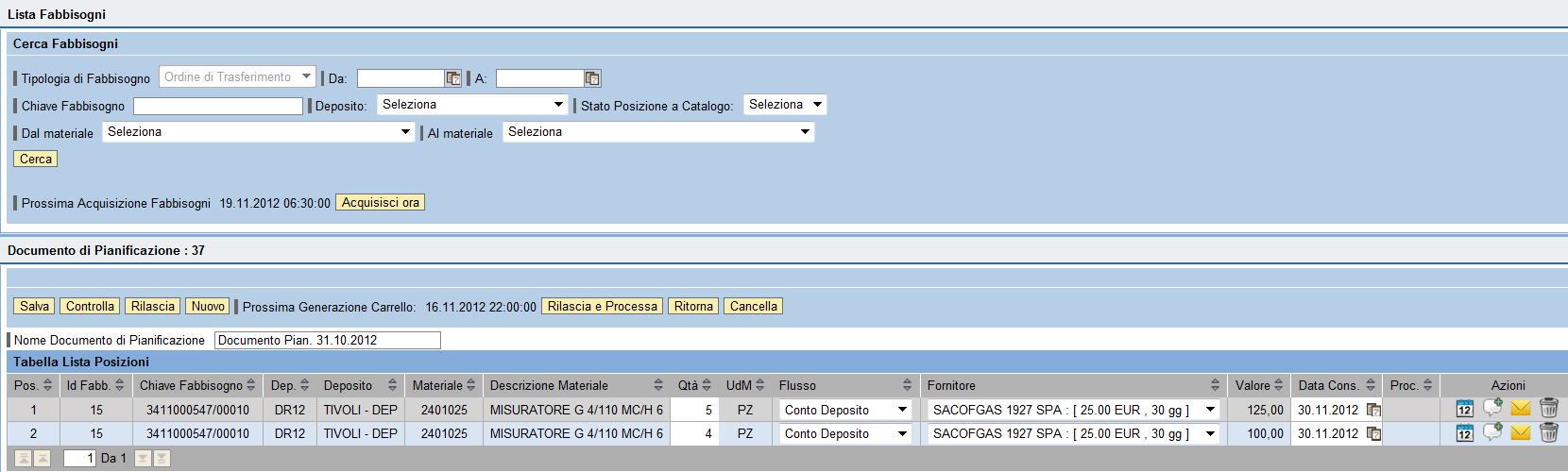 Modifica Documento di Pianificazione Un documento di pianificazione in stato di bozza può essere modificato cliccando