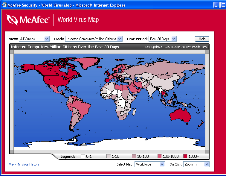 Segnalazione automatica dei virus Visualizzazione della World Virus Map Indipendentemente dalla partecipazione al programma di segnalazione alla World Virus Map, è possibile visualizzare le