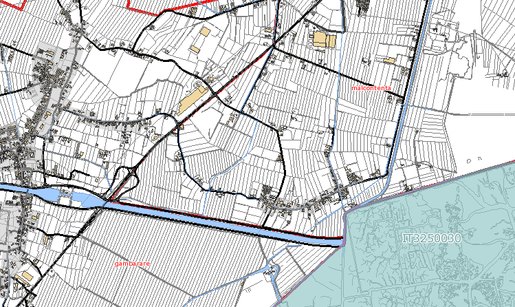 AREA D INTERVENTO circa 1600 m Figura 17: Piano Regolatore Generale del Comune di Mira. Estratto cartografico con individuazione dei Siti di Interesse Comunitario più prossimi al Sito.