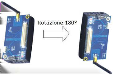 Figura 2.34. Rotazione del mote di 180 affinché l asse X dell accelerometro sia prima orientato a -1g e poi a +1g.