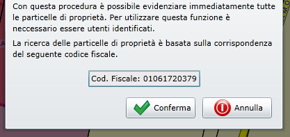 La funzione Le mie proprietà La funzione le mie proprietà agevola il cittadino nell individuazione di quelle che sono le sue proprietà evitando la ricerca per foglio e