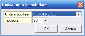 Oneri concessori 165 Dopo di che sarà necessario specificare la tipologia dalla finestra "Nuova unità immobiliare".