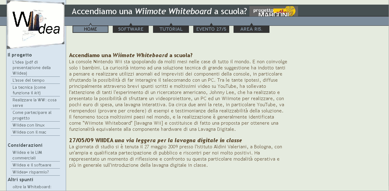 :: Whiteboard - Progetto Marconi WIIdea http://wiidea.