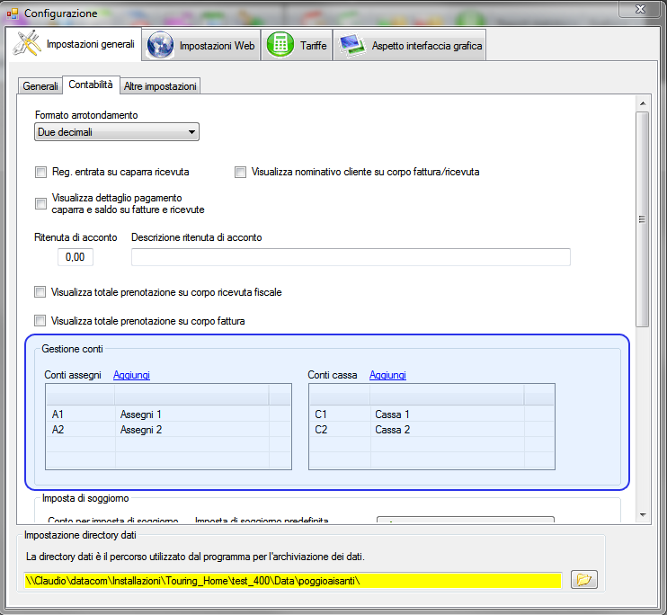 A questo punto è importante vedere come vengono conteggiati questi conti particolari, abbiamo detto che il conto POS rappresenta esattamente un conto con codice POS che deve essere inserito nell